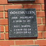 OOSTHUIZEN Dirk Wilhelmus 1958- & M.E.C. 1959-2020