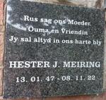 MEIRING Hester J. 1947-2022