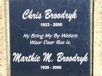 BROODRYK Chris 1923-2000 & Marthie M. 1926-2008