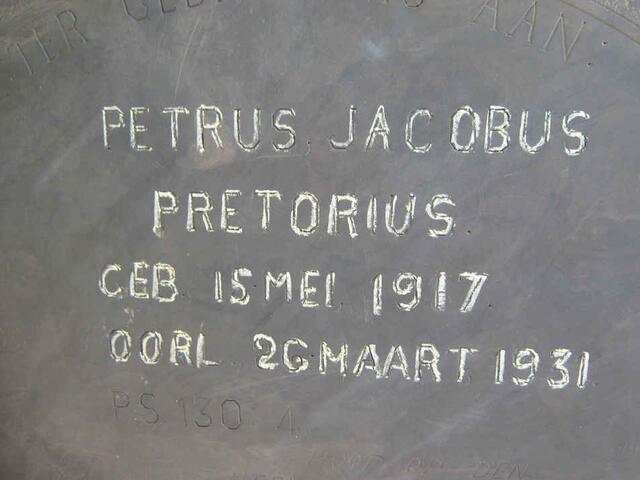 PRETORIUS Petrus Jacobus 1917-1931