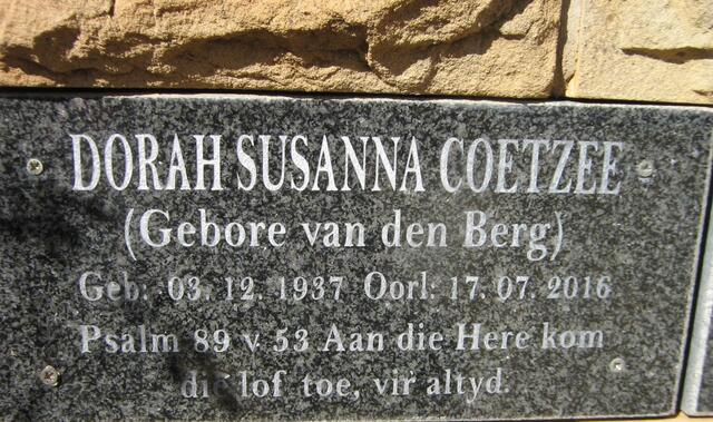 COETZEE Dorah Susanna nee VAN DEN BERG 1937-2016