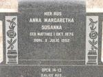 WIEGAND Anna Margaretha Susanna née MATTHEE 1876-1952