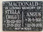 MACDONALD Angus 1930-2018 & Stella HILL 1931-2007