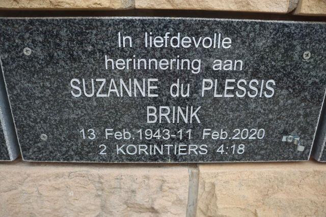 BRINK Suzanne du Plessis 1943-2020