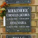 KOEKEMOER Cornelis Jacobus 1923-2015 & Anna Maria 1930-2018