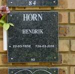 HORN Hendrik 1932-2018