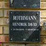 ROTHMANN Hendrik David 2010-2010