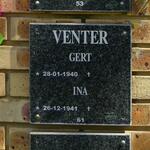 VENTER Gert 1940- & Ina 1941-