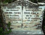 VILLIERS David Johannes, de -1889 & Adriana Jozina RAUTENBACH -1928