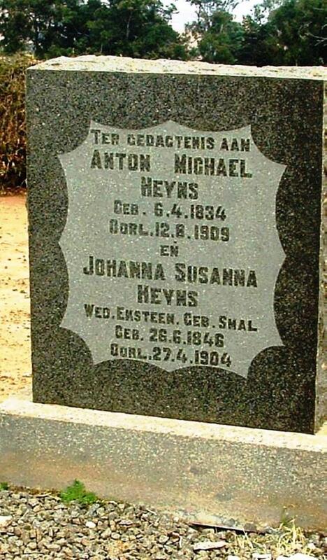 HEYNS Anton Michiel 1834-1909 & Johanna Susanna EKSTEEN nee SMAL 1846-1904