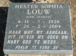 LOUW Hester Sophia nee MAREE 1928-2004