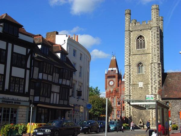 Reading, St.Laurence Church and Market Place