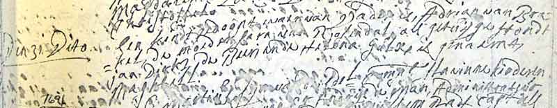 handwriting sample from 1690